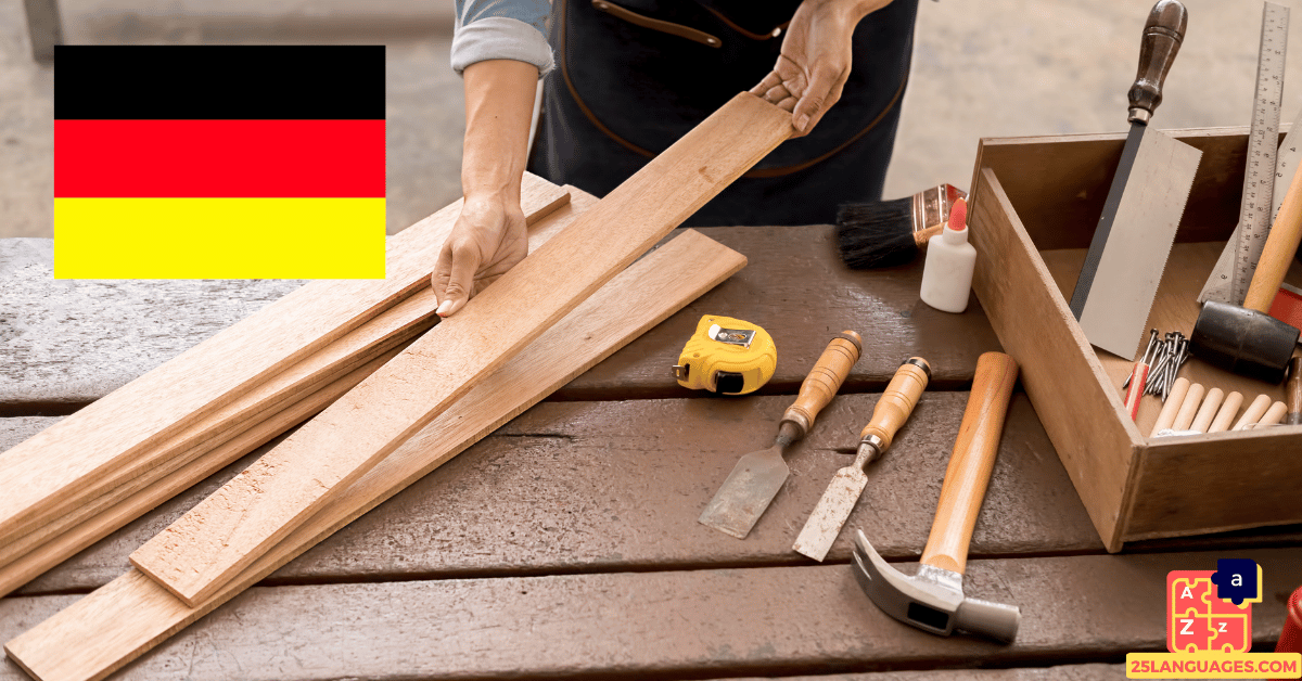 Apprendre l'allemand - Outils de menuisier