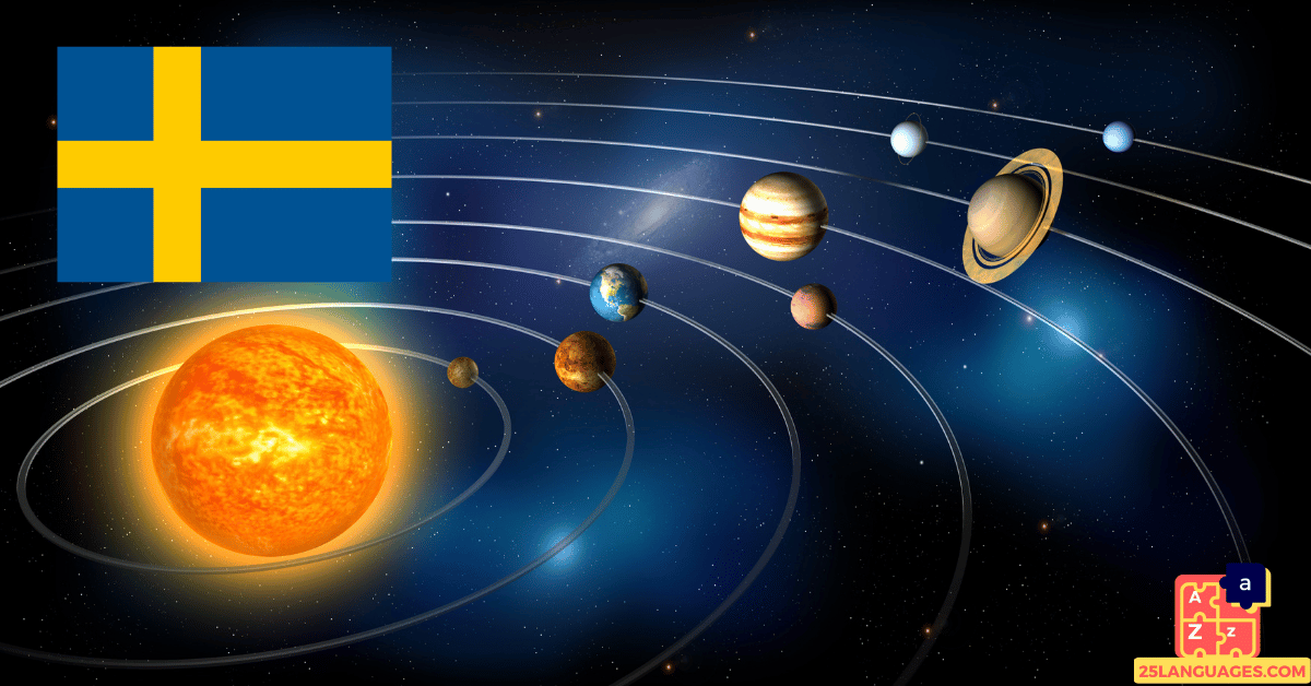 تعلم السويدية - كواكب المجموعة الشمسية